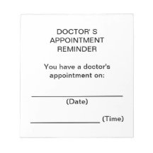 Appointment Reminder Notes de docteur Blocs-notes
