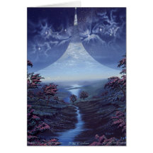 Approaching Dawn on Ring World Greeting Cards