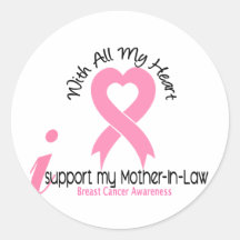 Appui du cancer du sein I ma belle-mère Autocollants