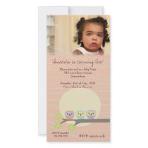 Apricot Owls Girls Birthday Party Premium Invite