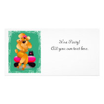 Apricot Poodle 50's Style Business Card Photo Card