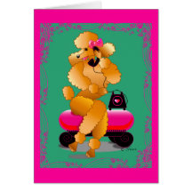 Apricot Poodle 50's Style Card