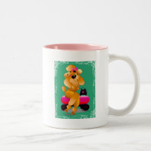 Apricot Poodle 50's Style Coffee Cup Mug