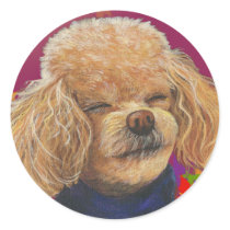 Apricot Poodle Fall Leaves Art Print