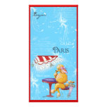 Apricot Poodle & Paris Cafe Custom Photo Card