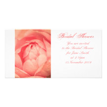 Apricot Rose - Bridal Shower Invitation Picture Card