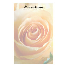 Apricot Rose Customized Stationery