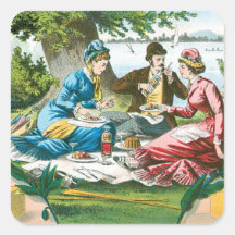 Apricots Vintage Fruits Ad Art Square Stickers