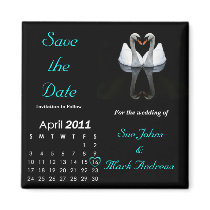 April 2011 Save the Date, Wedding Announcement Fridge Magnets