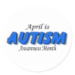 April Is Autism Awareness Month (Blue/Blk) Stickers