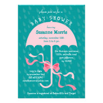 “April Showers” Umbrella Girl Baby Shower Invitati invitations