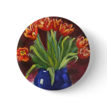 "April Tulips" Pinback Buttons