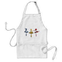 apron ballerinas tricolor red yellow blue