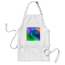 Apron - Psychedelic Fractal blue terquoise green