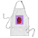 Apron with a red flower "bless this cook" messag.