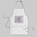 Apron with cooking measurement equivalents aprons