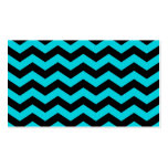 Aqua and Black Zig Zag Pattern Business Card