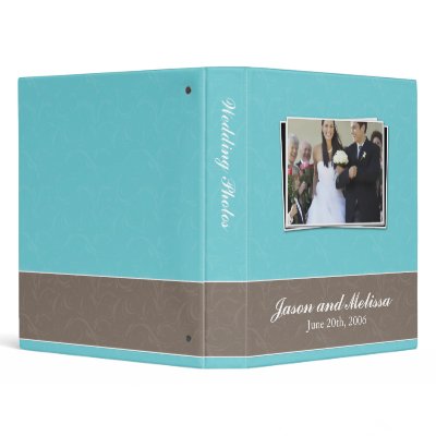 Aqua and Brown Lace Wedding Binder by heartlocked