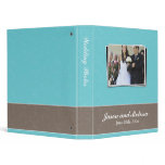 Aqua and Brown Lace Wedding Binder