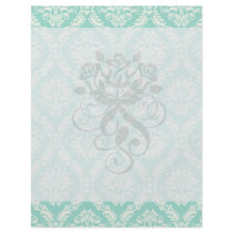 aqua and cream fleur elegant damask flyer