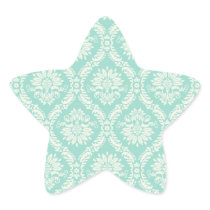 aqua and cream fleur elegant damask stickers