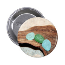 aqua and green seaglass pin