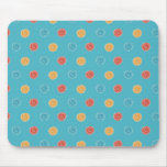Aqua and Orange Swirly Dots Mousepad
