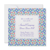 Aqua and Purple Fifties Retro Chic Modern Custom Invite