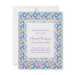 Aqua and Purple Fifties Retro Chic Modern Personalized Announcement