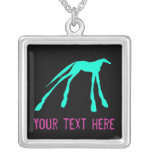 Aqua And Purple Horse Necklace