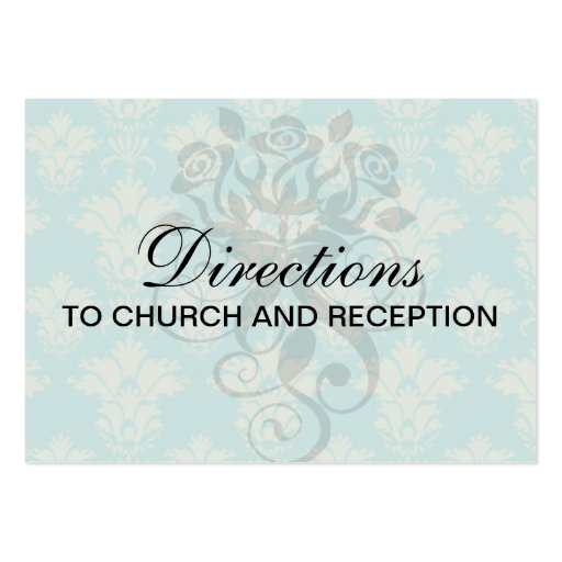 aqua and sage lovely damask pattern business card template