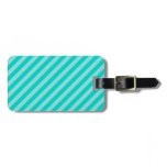 Aqua and Turquoise Stripes luggage tags