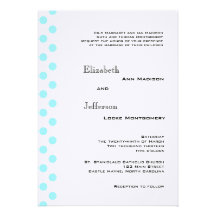 Aqua and White Polka Dot Wedding Invitation