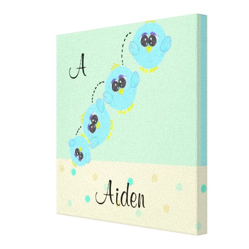 Aqua Baby Bird Gallery Wrapped Canvas
