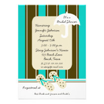 Aqua Beach Theme Bridal Shower Invitation invitations