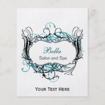 aqua,black and white Chic Business Flyers