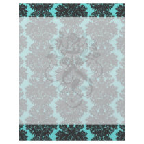 aqua blue and dark grey damask pattern flyers