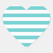 Aqua Blue and White Stripes Pattern Stickers