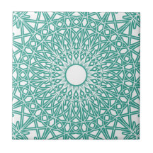 Aqua Blue Crocheted Lace Tile