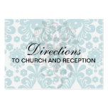 aqua blue damask pattern business card templates