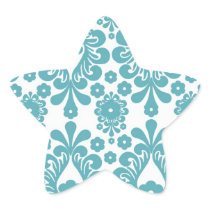 aqua blue damask pattern stickers