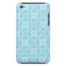 Aqua Blue Geometric Pattern Barely There iPod Cases