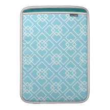 Aqua Blue Geometric Pattern MacBook Air Sleeves