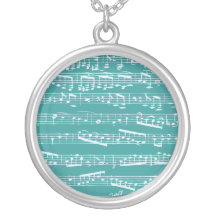 Aqua Blue music notes Pendant