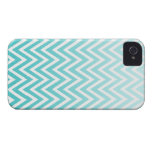 Aqua blue ombre chevron stripes iphone 4 case