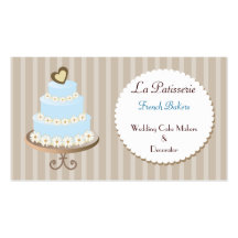 aqua blue  Wedding Cakemakers business Cards