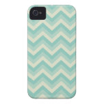 Aqua Blue Zigzag Pattern iPhone 4 Covers