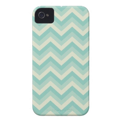 Aqua Blue Zigzag Pattern iPhone 4 Covers