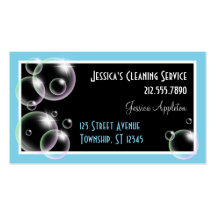 Aqua Bubbles Cleaning Service Business Cards