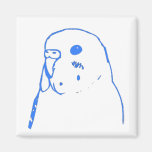 Aqua Budgie Portrait Magnet